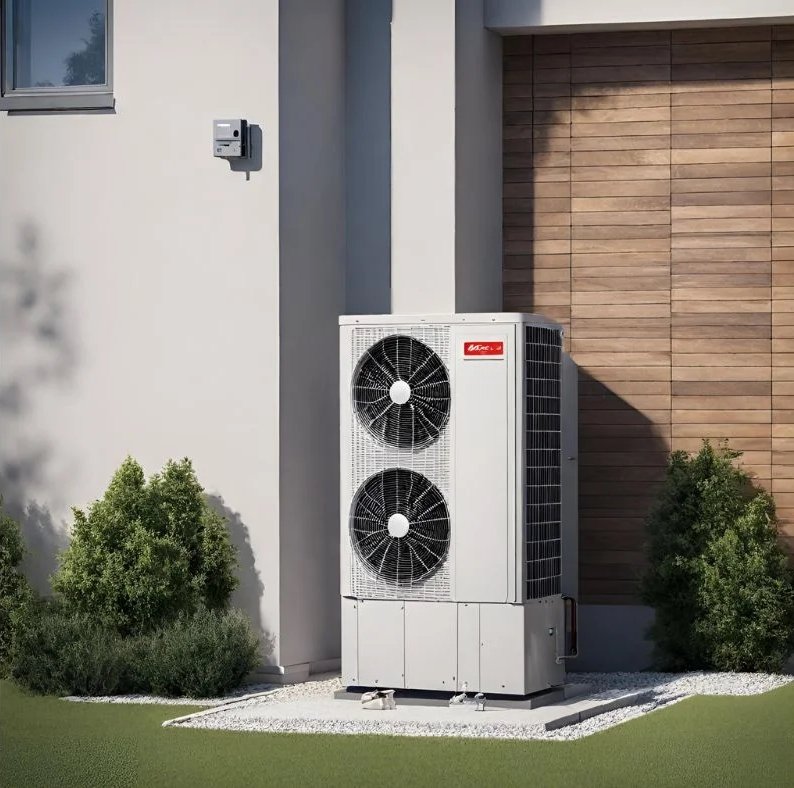 Pompe à chaleur air-eau installée dans une maison individuelle